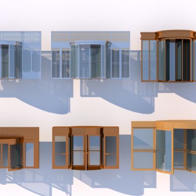 现代旋转玻璃门 酒店玻璃门