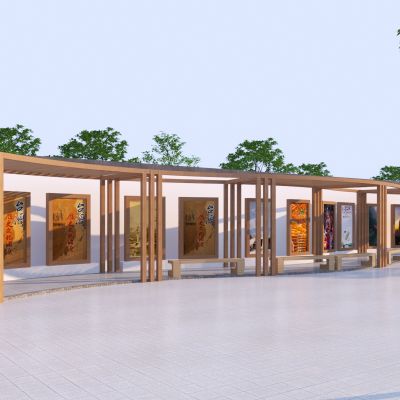 中式廊架 文化连廊