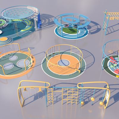 现代曲线健身运动锻炼设施