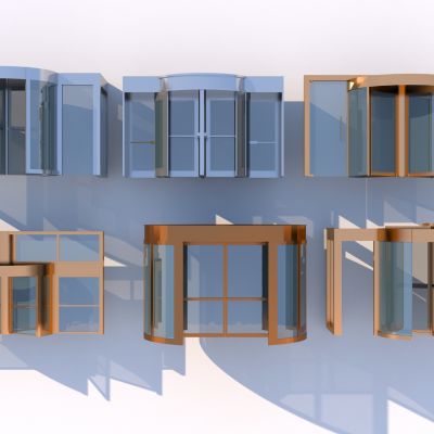 现代旋转玻璃门 酒店玻璃门