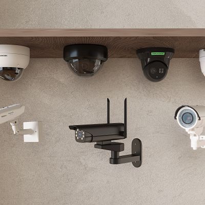 现代监控摄像头 监控器监控设备 球形摄像头红外 安防监控探头