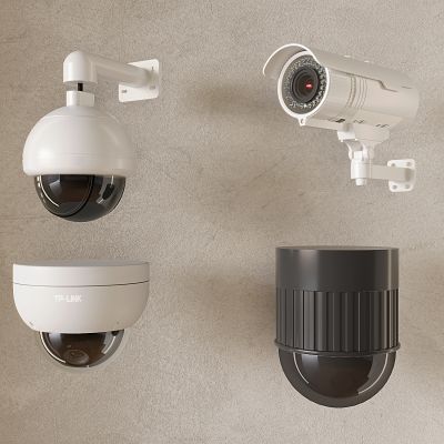 现代监控摄像头 监控器监控设备 球形摄像头红外 安防监控探头