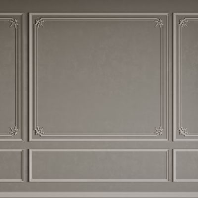 法式背景墙 法式护墙板 法式雕花线条3D模型