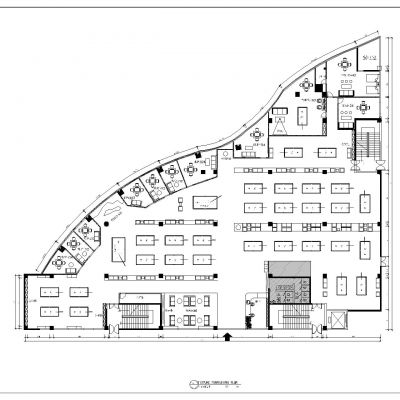 现代台球厅CAD施工图+效果图