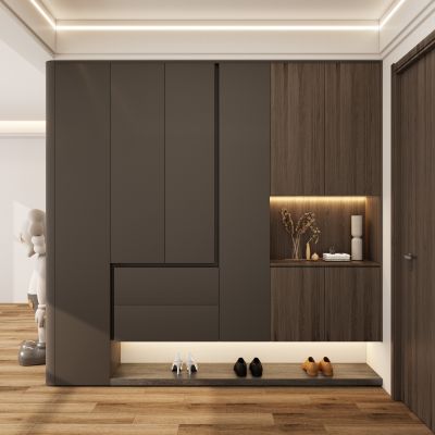 意式 轻奢风 悬浮顶 入户 隔断 玄关