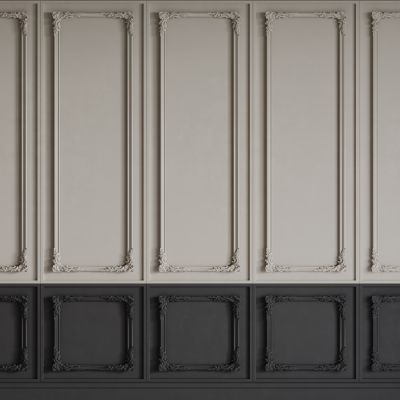 法式背景墙 法式护墙板 法式雕花线条