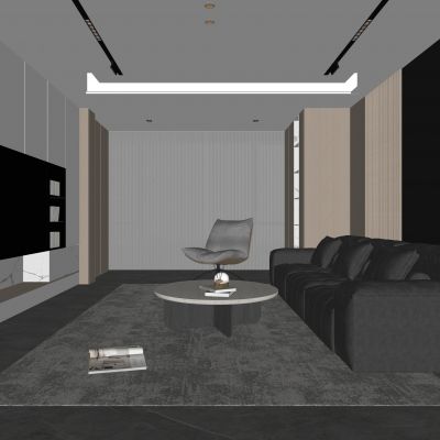 现代客厅 无主灯客厅 沙发组合 茶几组合 饰品摆件