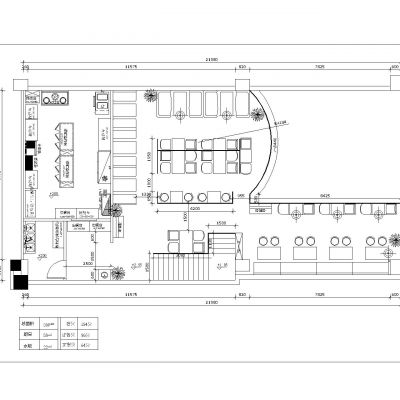 牛排店CAD平面布局集