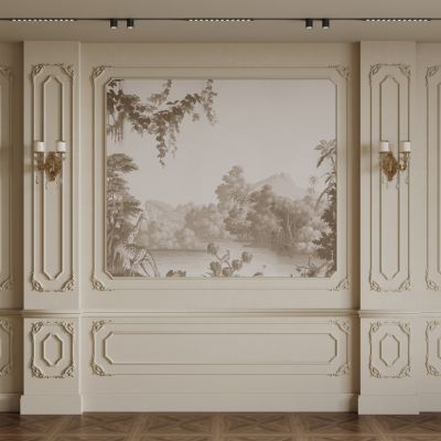 法式背景墙 法式护墙板 法式雕花线条