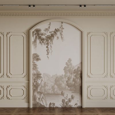 法式背景墙 法式护墙板 法式雕花线条