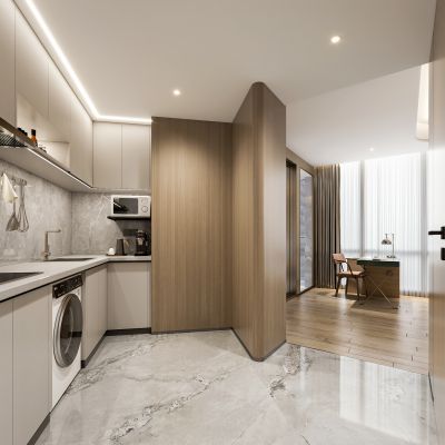 现代酒店公寓客房 大床房