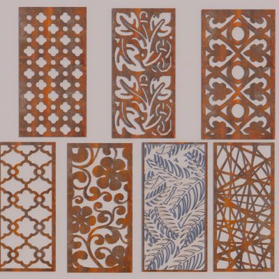 现代金属隔断 精美钢板雕花