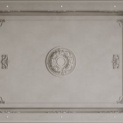 法式天花吊顶 法式灯盘 法式雕花线条