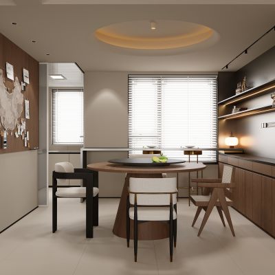 现代餐厅 餐边柜 餐桌椅 酒柜  餐桌