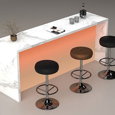 现代大理石吧台 亚克力吧台 吧凳吧椅高脚凳 升降旋转吧凳