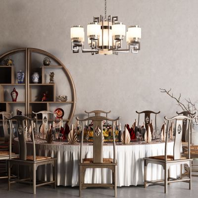 中式博古架 餐桌 圆桌