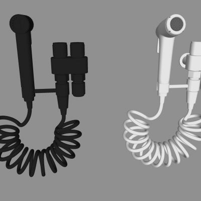 枪灰马桶伴侣 奶油白色喷枪妇冲洗器 全铜水龙头 高压喷头