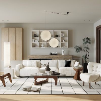 侘寂中古风客厅