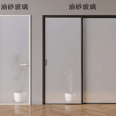 油砂玻璃单开门 卫生间油砂玻璃平开门 油砂玻璃推拉门 厨房油砂玻璃移门