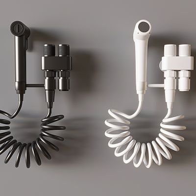 枪灰马桶伴侣 奶油白色喷枪妇冲洗器 全铜水龙头 高压喷头