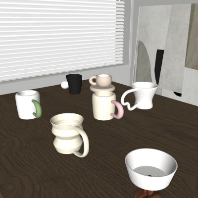 复古马克杯水杯 马卡龙叠叠杯 几何陶瓷杯子 咖啡杯 情侣杯子