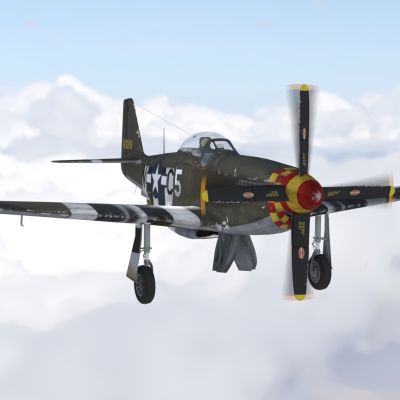 美国二战飞机P51D5野马战斗机
