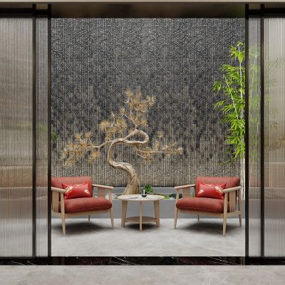 新中式阳台，阳台，小景