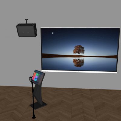 现代液晶显示屏 KTV点歌机 麦克风支架话筒 点唱机 壁挂音响