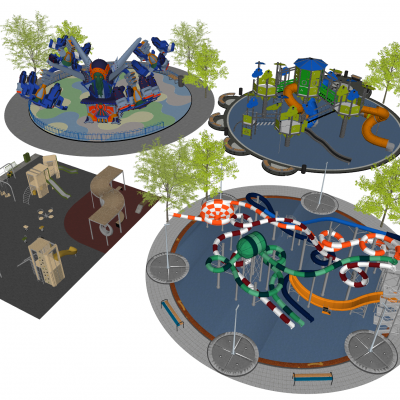 现代儿童游乐场组合