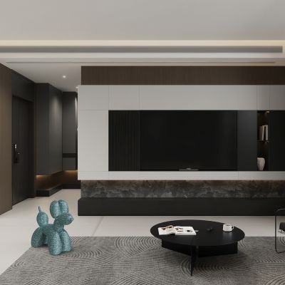 现代意式客餐厅3D模型