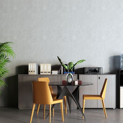 现代休闲桌 玻璃桌 文件柜