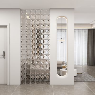 现代透光石玄关过道 隔断