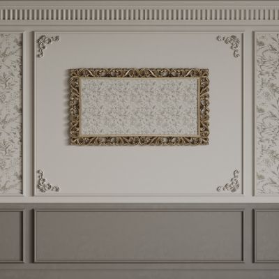 法式背景墙 法式护墙板 法式雕花线条