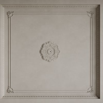 法式天花吊顶 法式灯盘 法式雕花线条