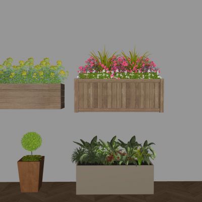 别墅庭院防腐木种植花箱 长方形实木阳台花盆 花坛花池花钵 户外木质木摆