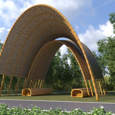 现代异形景观廊架