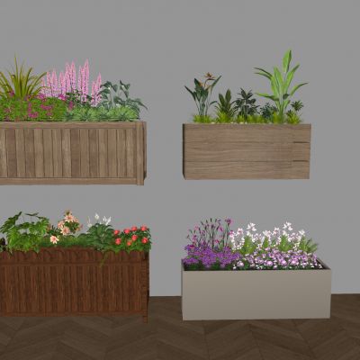 别墅庭院防腐木种植花箱 长方形实木阳台花盆 花坛花池花钵 户外木质木摆