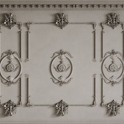 法式背景墙 法式护墙板 法式雕花线条