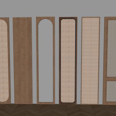 侘寂中古风衣柜门板 复古藤编衣柜门板 长虹玻璃衣柜门板