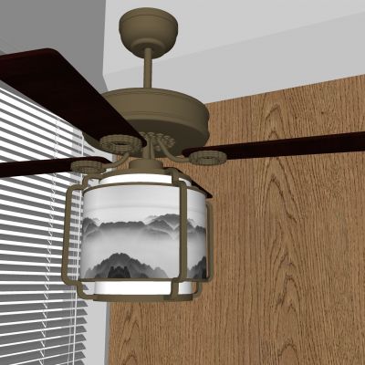 新中式风扇灯 中国风复古静音吊扇灯 客厅卧室茶室仿古风扇吊灯
