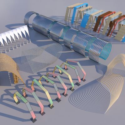 现代廊架 异形景观廊架