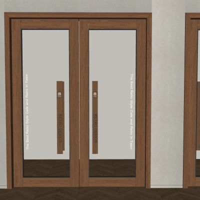 中古风玻璃单开门双开门 油砂玻璃平开门双开门 咖啡店奶茶店烘焙店花房实木玻璃门