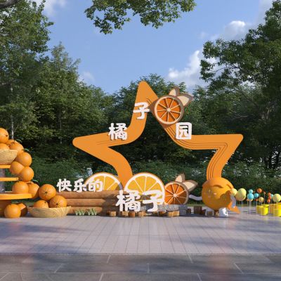 现代其他小品 水果小品 桔子雕塑小品