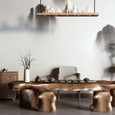 中式茶水柜 茶桌椅