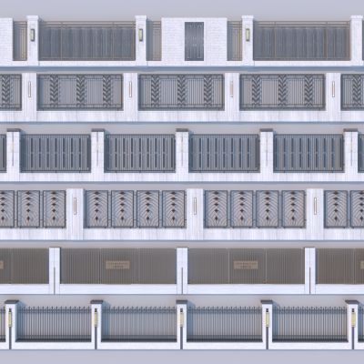 现代住宅小区铁艺围墙