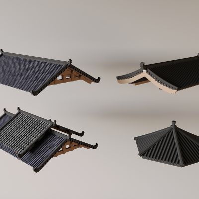 中式建筑古建屋檐 屋顶瓦片青瓦 六角亭 飞檐琉璃瓦 屋顶屋脊马头墙 门头墙头