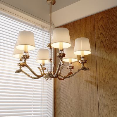 美式复古全铜吊灯 法式中古田园大厅吊灯 创意茶室餐厅卧室书房吊灯