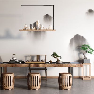 中式茶水柜 茶桌椅