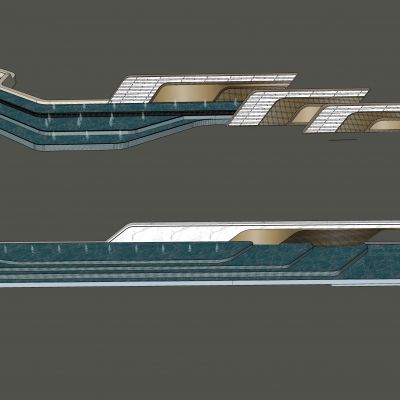 折线水景叠水瀑布