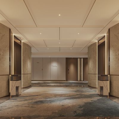 现代酒店走廊 过道 电梯间